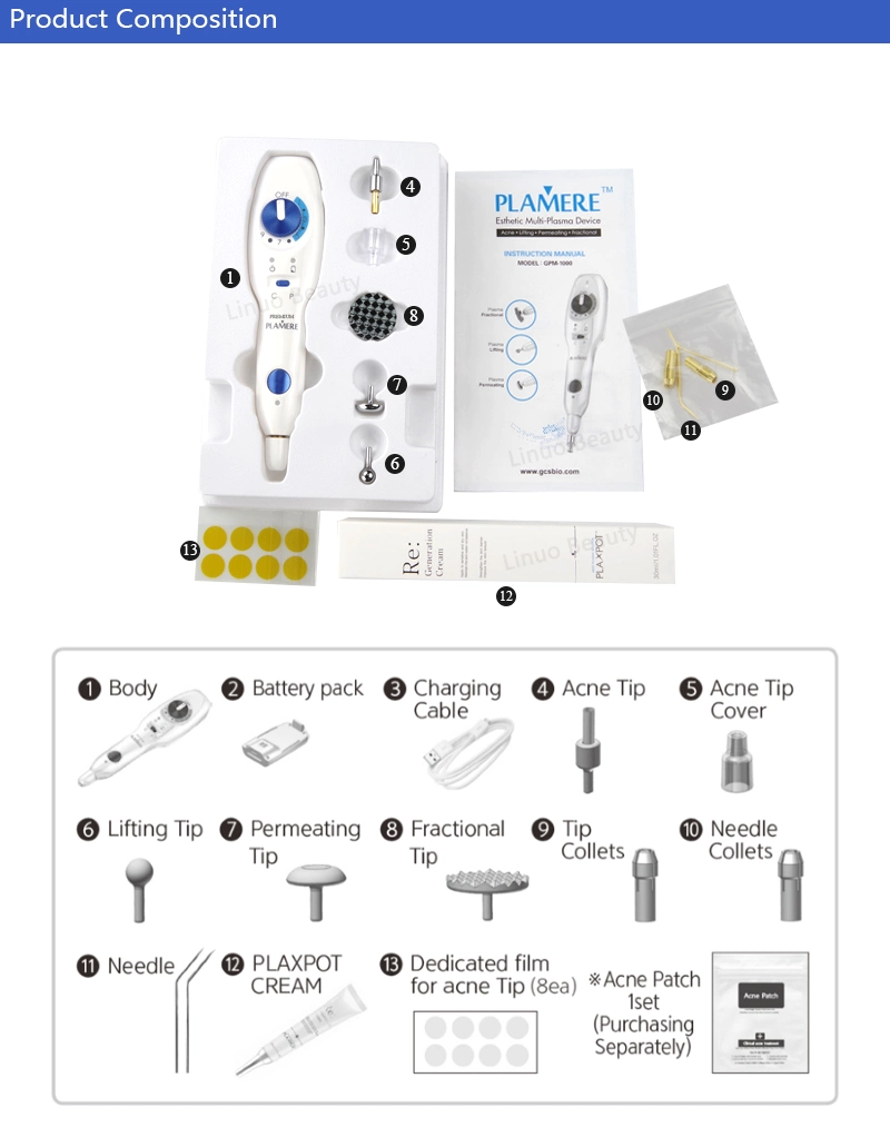 Plamere New Upgrade 2020 Korea 5 in 1 Plaxpot Plamere Pen Fibroblast Plasma Pen for Skin Tightening Eye Lifting