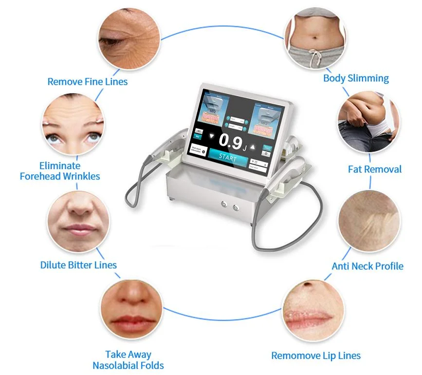 CE Medical 7D Hifu with 7 Cartridges 12 Lineshigh Intensity Focused Ultrasound Body and Face Lifting Skin Tightening Anti Wrinkle Removal Beauty Machine